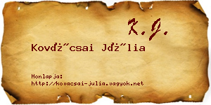 Kovácsai Júlia névjegykártya