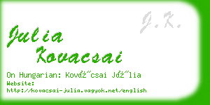 julia kovacsai business card